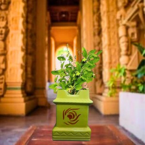 Tulsi Tree Planter Pot for Indoor & Outdoor Use, Sacred Basil Plant Holder, Decorative Eco-Friendly, Durable & Lightweight, Lemon Yellow Tulsi Tree Planter Pot for Indoor & Outdoor Use, Sacred Basil Plant Holder, Decorative Eco-Friendly, Durable & Lightweight, Lemon Yellow