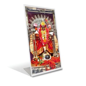 Car Desk/Table Top Maa Bhavatarini Acrylic L-Style Photo Stand - 2.5x3.5 Inches, Compact And Stylish Spiritual Display (F6711)