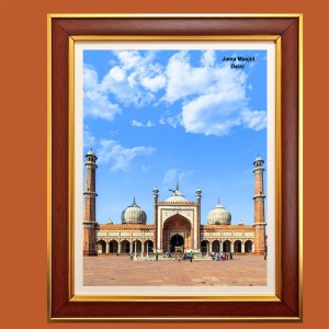 Jama Masjid, Delhi Photo Frame, 10x14 Inches Stylish Framed Islamic wall art for Home & Office Decoration and gift for Muslims