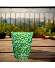 The Decor Green and White Hand-Painted Ceramic Planter – Modern Textured Flower Pot for Indoor Plants Succulents & Home Decor. (only Pot) The Decor Green and White Hand-Painted Ceramic Planter – Modern Textured Flower Pot for Indoor Plants Succulents & Home Decor. (only Pot)