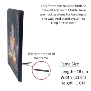 Wooden Photo Frame of Bhagban Krishna as Yogeshvara | Lord of Yoga Wall Hanging and Table Stand Frame for Home, Temple, and Office Decor