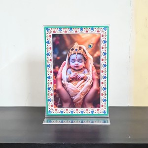 HiTechMart Baby Krishna Acrylic Photo Frame with Stand – Divine Hindu God Picture for Home, Pooja Room & Gift – Spiritual Décor for Mandir & Office HiTechMart Baby Krishna Acrylic Photo Frame with Stand – Divine Hindu God Picture for Home, Pooja Room & Gift – Spiritual Décor for Mandir & Office