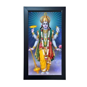Lord Vishnu Wall-Mount Rectangular Polystyrene Photo Frame for Pooja Room, Home Decoration and Gifting, 9.6 x 15.6 inches Black Frame (Pack of 1, Printed Photo) Lord Vishnu Wall-Mount Rectangular Polystyrene Photo Frame for Pooja Room, Home Decoration and Gifting, 9.6 x 15.6 inches Black Frame (Pack of 1, Printed Photo)