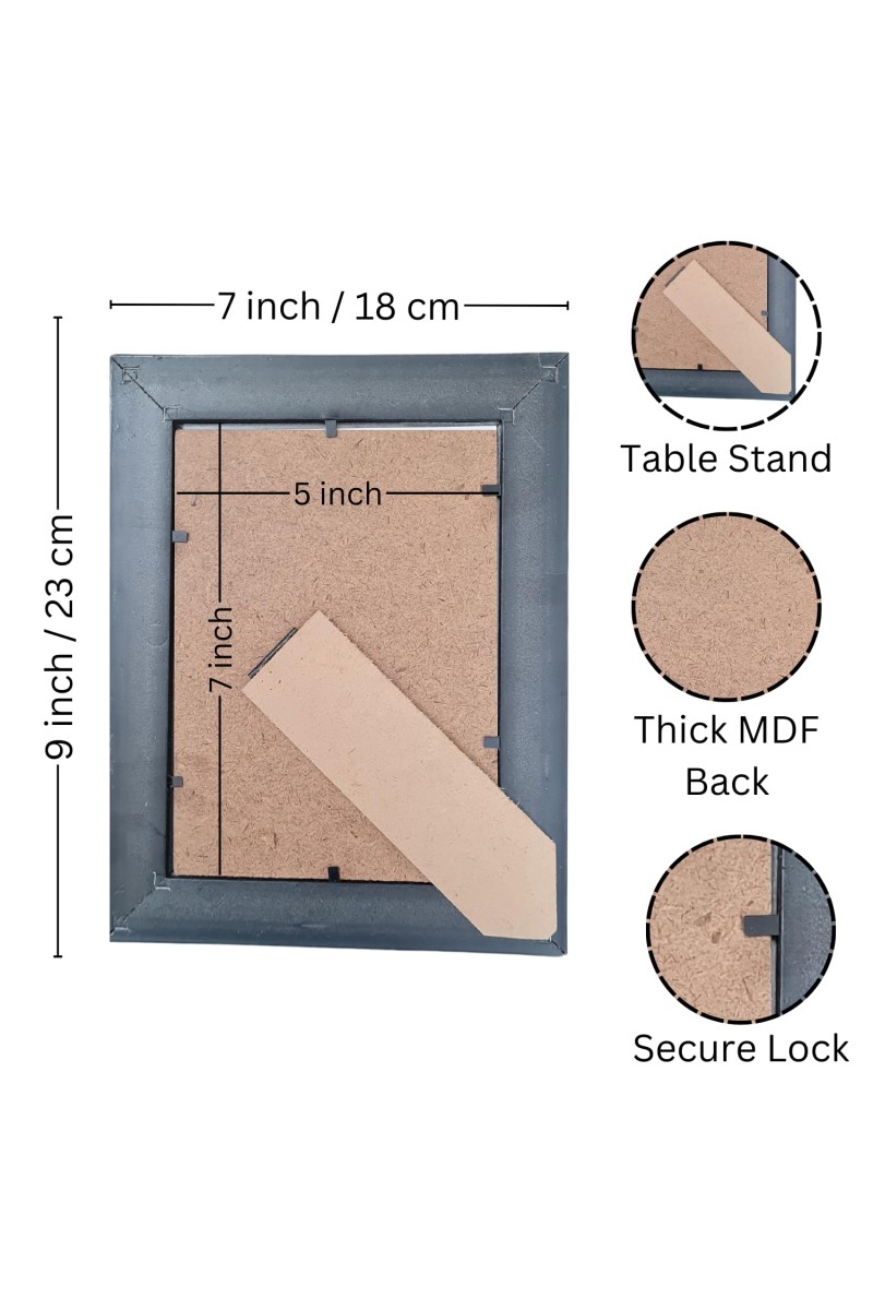 HiTechMart Polystyrene Personalized Photo Frame – Custom Picture Frame for Wall and Tabletop Display – Ideal for Home Decor and Gifting (Dark Brown)