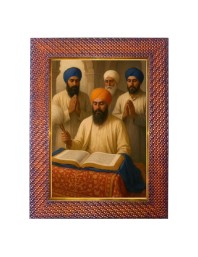 Waheguruji Guru Photo Frame 10x14 Inch Religious Wall & Table Decor Frame | Waheguruji Guru Spiritual Photo Frame For Home, Temple & Office | Decorative Hindu God & Goddess Frame (Pack Of 1) (F184