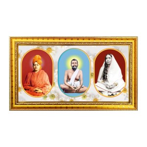 Swami,Raam Krishna, Maa Sharada Photo Frame - 8x14 Inch Brown Wooden Frame | Hindu Gods Wall Decor For Home & Office Swami,Raam Krishna, Maa Sharada Photo Frame - 8x14 Inch Brown Wooden Frame | Hindu Gods Wall Decor For Home & Office