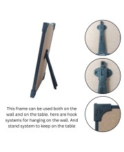 Hitech Sales Baro Maa Wooden Laminated Photo Frame with Stand for Pooja Room, Temple, Home Decor, Gift (Wallmount and Tabletop, 24 x 17 cm)
