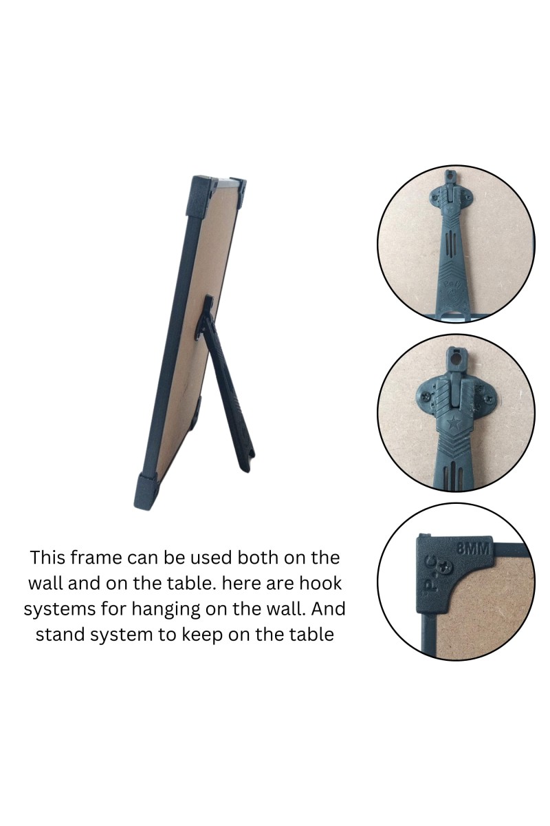 Hitech Sales Baro Maa Wooden Laminated Photo Frame with Stand for Pooja Room, Temple, Home Decor, Gift (Wallmount and Tabletop, 24 x 17 cm)