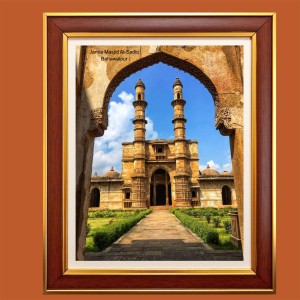 Jami Masjid, Champaner, Gujarat Photo Frame, 10x14 Inches Stylish Framed Islamic wall art for Home & Office Decoration and gift for Muslims
