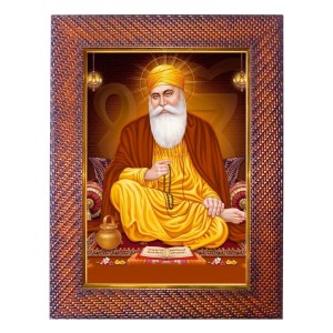 Guru Nanak Photo Frame 17X21 Inch Religious Wall & Table Decor Frame | Guru Nanak Spiritual Photo Frame For Home, Temple & Office | Decorative Hindu God & Goddess Frame (Pack Of 1) (F18245)