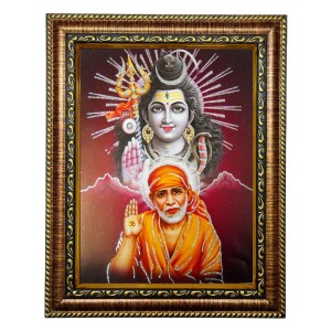 Hi Tech Sales Photo Frame Bhagwan Shuv and Sai Baba Laminated for Office, Wall/Table, Study room & living room, gifts | PVC Frame & Front Face - Glass (8 x 10) Hi Tech Sales Photo Frame Bhagwan Shuv and Sai Baba Laminated for Office, Wall/Table, Study room & living room, gifts | PVC Frame & Front Face - Glass (8 x 10)