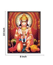 HiTech Sales Sri Hanuman Ji Photo Frame 8x10 Inch | Multicolor Wood Laminated Frame for Wall & Table | Hindu God Hanuman Devotional Photo Frame for Puja Room, Living Room, Study Table | Divine Home Decor & Gift Item