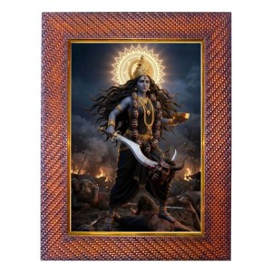 Mata Saraswati Photo Frame 21X25 Inch Religious Wall & Table Decor Frame | Mata Saraswati Spiritual Photo Frame For Home, Temple & Office (F18132X21X25)