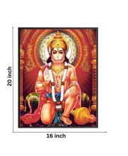 HiTech Sales Sri Hanuman Ji Photo Frame 16x20 Inch | Multicolor Wood Laminated Frame for Wall & Table | Hindu God Hanuman Devotional Photo Frame for Puja Room, Living Room & Study | Divine Home Decor & Gift Item