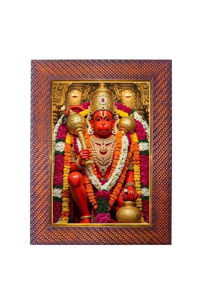 Lord Shani Photo Frame 21X25 Inch Religious Wall & Table Decor Frame | Lord Shani Spiritual Photo Frame For Home, Temple & Office | Decorative Hindu God & Goddess Frame (Pack Of 1) (F18231)