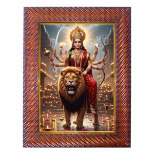 Mata Saraswati Photo Frame 17X21 Inch Religious Wall & Table Decor Frame | Mata Saraswati Spiritual Photo Frame For Home, Temple & Office (F18129X17X21)