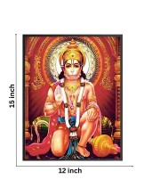 Hi Tech Sales SRI HANUMAN JI Multi colour Wood Laminated Photo Frame for wall/table, Study & living room, gifts,Puja,Divine Décor for Your Home (12x15 Inch)