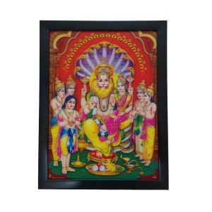 Hitech Narasimha 3D Laminated Photo Frame - Perfect Décor for Walls, Tables, and Sacred Spaces. Great for Gifts, Puja, and Elevating Living Room Ambiance