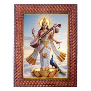 Mata Paravti Lord Ganesha Photo Frame 21X25 Inch Religious Wall & Table Decor Frame | Mata Paravti Lord Ganesha Spiritual Photo Frame For Home, Temple & Office (F18140X21X25)