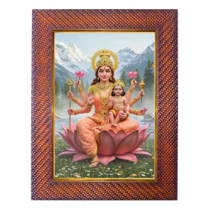 Lord Narayana Photo Frame Religious Wall & Table Decor Frame | Lord Narayana Spiritual Photo Frame For Home, Temple & Office | Decorative Hindu God & Goddess Frame (Pack Of 1) (F18395)