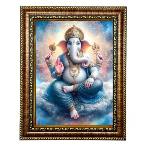 Hi Tech Sales Lord Ganesha Photo Frame for wall/table, Study & living room, gifts (10 X 12)