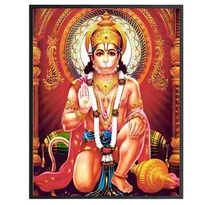 HiTech Sales Sri Hanuman Ji Photo Frame 16x20 Inch | Multicolor Wood Laminated Frame for Wall & Table | Hindu God Hanuman Devotional Photo Frame for Puja Room, Living Room & Study | Divine Home Decor & Gift Item