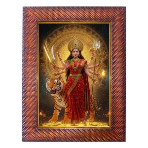 Mata Saraswati Photo Frame 21X25 Inch Religious Wall & Table Decor Frame | Mata Saraswati Spiritual Photo Frame For Home, Temple & Office (F18130X21X25)