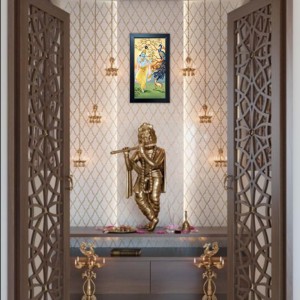 Hitech Sales Krishna with Peacock Religious Art Photo Frame – Acrylic Wall Decor for Home, Office & Temple (39.5 x 24.3 cm)