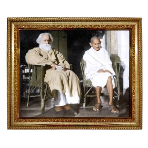 Hi Tech Sales Rabindra Nath Tagore With Gandhi ji(Bapu) Laminated Photo Frame for wall/table, Study & living room, gifts (8 x 10 inch)