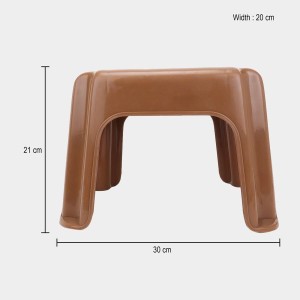 Durable Plastic Bath Stool | Multipurpose Lightweight Bathroom Stool for Daily Use | Strong Anti-Slip Stool for Home Kitchen Bathroom | Brown Color