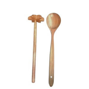 Wooden Dal Ghotni and Cooking Spoon – Natural Wood for Dal Mixing & Long Handle Serving Spoon – Traditional Indian Kitchen Utensils
