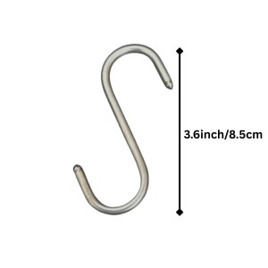 Stainless Steel S Shaped Hooks for Kitchen & Bathroom – Heavy Duty Rust Resistant Hanging Hooks for Utensils, Pots, Clothes & Accessories