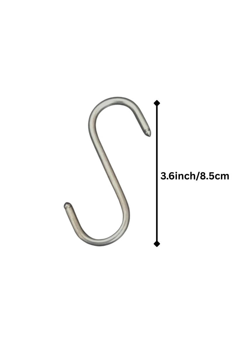 Stainless Steel S Shaped Hooks for Kitchen & Bathroom – Heavy Duty Rust Resistant Hanging Hooks for Utensils, Pots, Clothes & Accessories