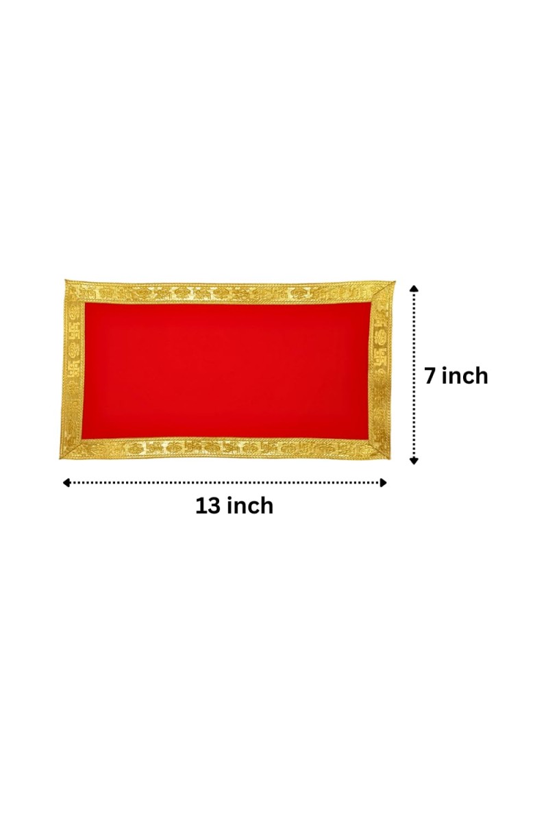 Velvet Pooja Cloth | Bhakti Lehar, Plain Altar Cloth for God Idols, Home Mandir, Temple and Pooja Ghar (13X7)