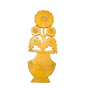 Wooden Flower Design Key Holder for Wall | Decorative Handcrafted Key Stand with Hooks for Home Entrance & Living Room (Flower Design)