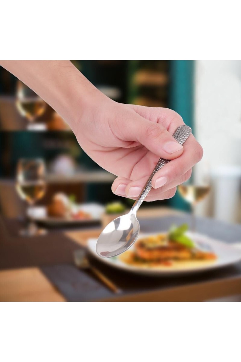 Stainless Steel Spoon, Stainless Steel, 5.6 in Length (Pack of 6)