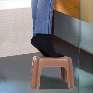 Durable Plastic Bath Stool | Multipurpose Lightweight Bathroom Stool for Daily Use | Strong Anti-Slip Stool for Home Kitchen Bathroom | Brown Color