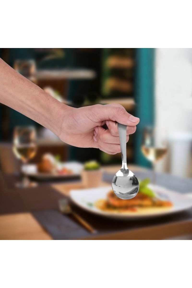 Stainless Steel Spoon, 6.5 in Length (Pack of 4)