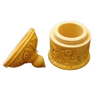 HiTechMart Handcrafted Wooden Sindoor Box with Intricate Carvings – Traditional Decorative Storage Container with Lid for Pooja & Gifting HiTechMart Handcrafted Wooden Sindoor Box with Intricate Carvings – Traditional Decorative Storage Container with Lid for Pooja & Gifting