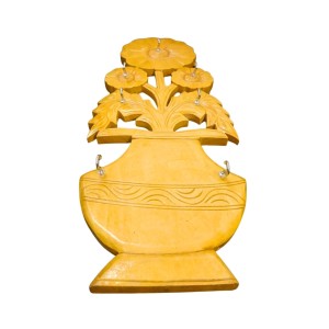Wooden Flower Design Key Holder for Wall | Decorative Handcrafted Key Stand with Hooks for Home Entrance & Living Room (Flower Design)