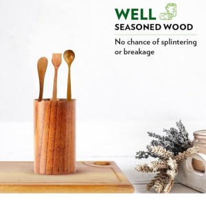 Wooden Cooking Spoons Set of 4 | Handmade Kitchen Utensils for Cooking & Serving | Natural Wood Spatula, Turner, Masher & Serving Spoon for Non-Stick Cookware