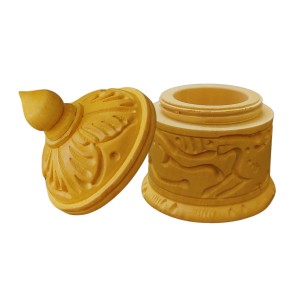 HiTechMart Handcrafted Wooden Sindoor Box with Intricate Carvings – Traditional Decorative Storage Container with Lid for Pooja & Gifting HiTechMart Handcrafted Wooden Sindoor Box with Intricate Carvings – Traditional Decorative Storage Container with Lid for Pooja & Gifting