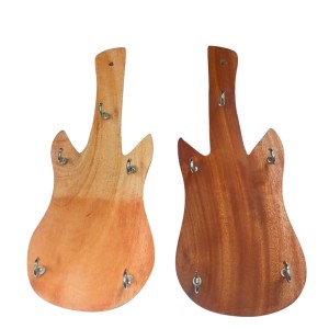 Wooden Guitar Shape Wall Key Holder with 5 Metal Hooks Set of 2 | Decorative Key Stand for Home, Office & Gift Use Wooden Guitar Shape Wall Key Holder with 5 Metal Hooks Set of 2 | Decorative Key Stand for Home, Office & Gift Use