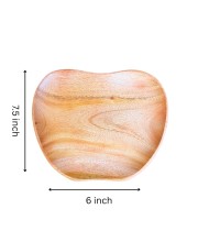 Wood Handcrafted Mango and Shape Serving Tray/Plate Rustic Decorative Tableware Organizer Decorative Wooden Fruit Dish Rustic Decor Pack of 1