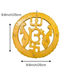 Wooden Om Key Holder for Wall | Decorative Key Stand with Hooks | Handcrafted Hindu Religious Wall Hanging for Home, Office & Temple