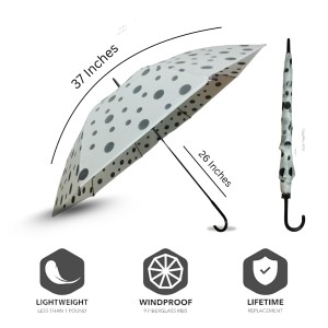 Umbrella For Rain Polka Dot Design, Windproof – Lightweight, Stylish With Power Botten.