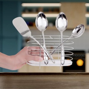 Stainless Steel Kitchen Tool Set, Set of 4, 8.6 in, 9 in, 1 0 in, 1Ladle, 2 Spoon, 1Turner Stainless Steel Kitchen Tool Set, Set of 4, 8.6 in, 9 in, 1 0 in, 1Ladle, 2 Spoon, 1Turner