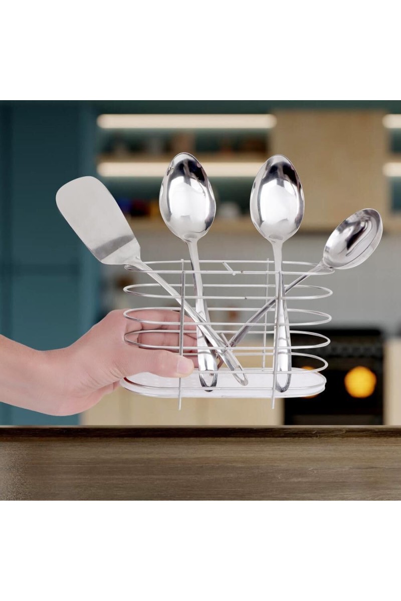 Stainless Steel Kitchen Tool Set, Set of 4, 8.6 in, 9 in, 1 0 in, 1Ladle, 2 Spoon, 1Turner