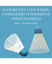 Hi Tech Sales Durable Plastic Shuttlecock for Badminton Indoor & Outdoor Sports Use (Pack of 12)