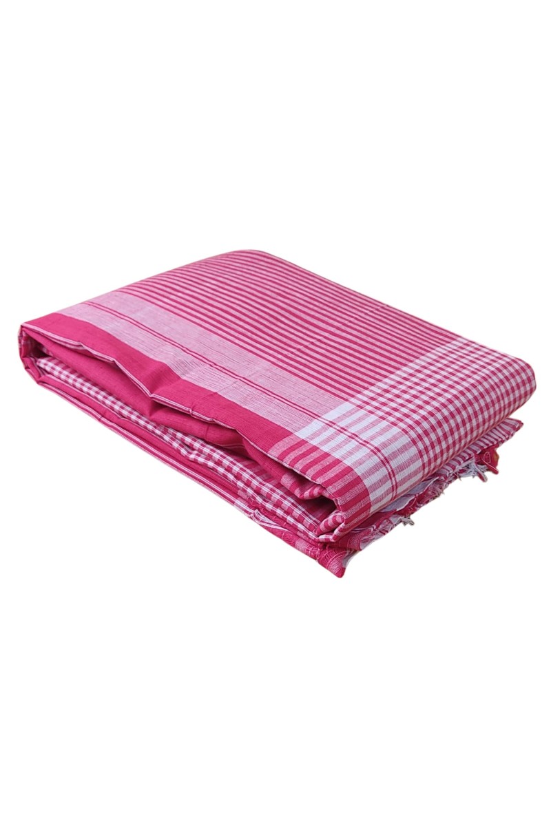 Traditional Red Cotton Gamcha | Absorbent, Lightweight Towel for Bath, Face, Travel & Multipurpose Use (1)